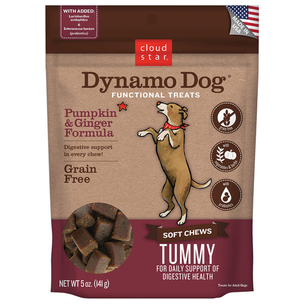 Cloud Star Dynamo Dog Tummy Soft Chews Pumpkin & Ginger Formula Dog Treats