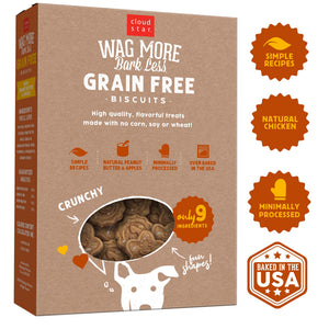 Cloud Star Wag More Bark Less Grain-Free Oven Baked with Peanut Butter & Apples Dog Treats