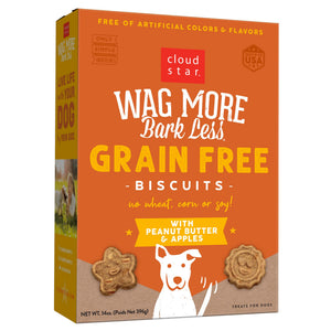 Cloud Star Wag More Bark Less Grain-Free Oven Baked with Peanut Butter & Apples Dog Treats