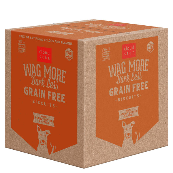 Cloud Star Wag More Bark Less Grain-Free Oven Baked with Peanut Butter & Apples Dog Treats