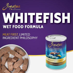 Zignature Whitefish Limited Ingredient Formula Wet Dog Food Can