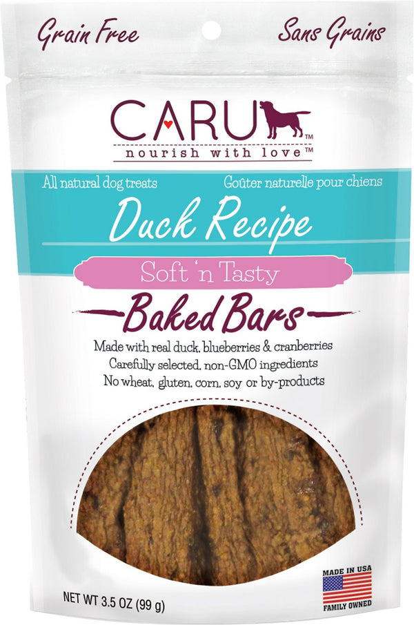 Caru Soft 'n Tasty Barres cuites Recette Canard Friandises pour chiens sans céréales, 3.5 oz