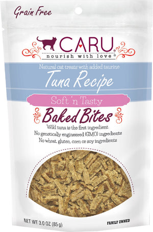 Caru Soft 'n Tasty Baked Bites Tuna Recipe Grain-Free Cat Treats, 3-oz
