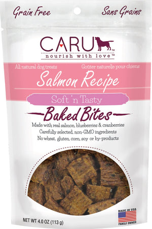 Caru Soft 'n Tasty Baked Bites Recette de saumon Gâteries pour chiens sans grains, 113-gram