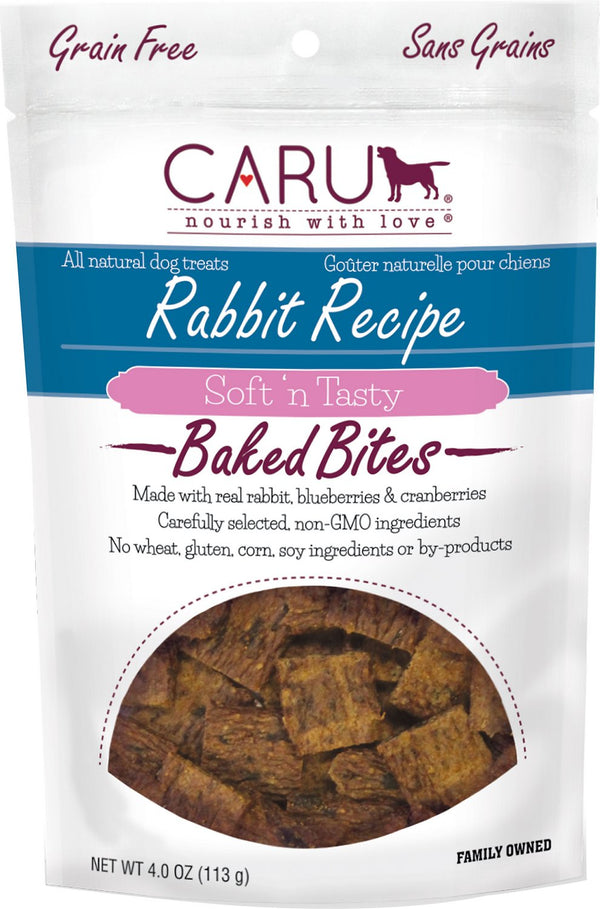 Caru Soft 'n Tasty Baked Bites Recette de lapin Friandises pour chiens sans grain, 106-gram