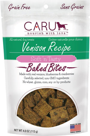 Caru Soft 'n Tasty Baked Bites Recette de venaison Friandises pour chiens sans grain, 106-gram