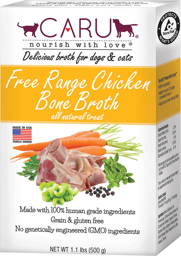 Caru Free Range Chicken Bone Broth for Dogs & Cats, 1.1-lb box