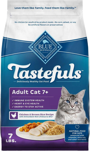 Blue Buffalo BLUE Tastefuls Mature Chicken & Brown Rice Adult 7+ Dry Cat Food