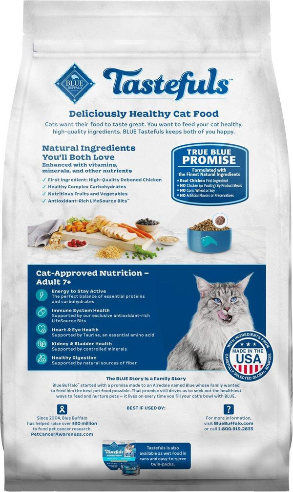 Blue Buffalo BLUE Tastefuls Mature Chicken & Brown Rice Adult 7+ Dry Cat Food