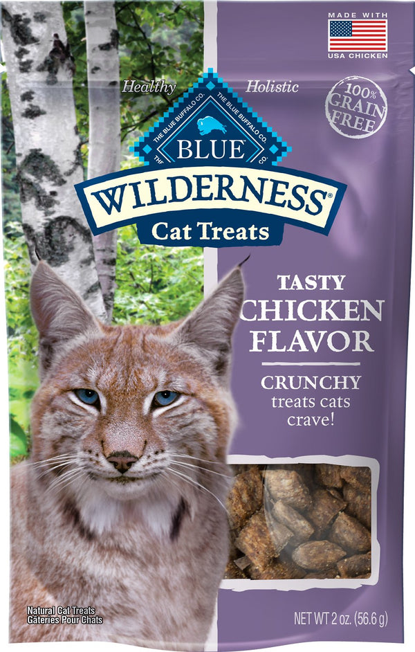 Blue Buffalo Wilderness Chicken Formula Crunchy Grain-Free Cat Treats, 2-oz