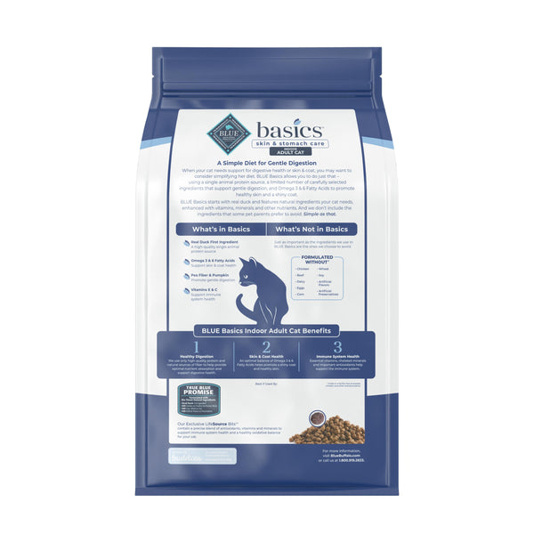 Blue Buffalo BLUE Basics Skin & Stomach Care Duck & Potato Indoor Adult Grain-Free Dry Cat Food