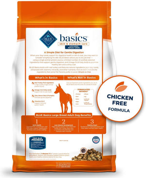 Blue Buffalo BLUE Basics Skin & Stomach Care Turkey & Potato Large Breed Adult Dry Dog Food, 24-lb