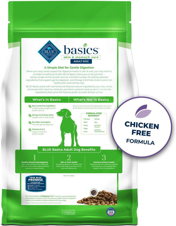 Blue Buffalo BLUE Basics Skin & Stomach Care Lamb & Potato Adult Grain-Free Dry Dog Food
