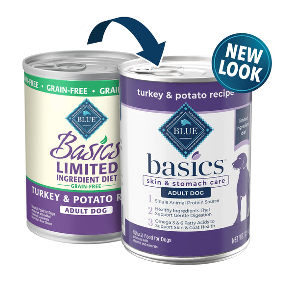 Blue Buffalo Basics Skin & Stomach Care Natural Turkey & Potato Adult Grain-Free Wet Dog Food