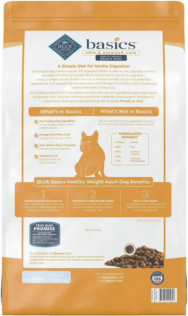 Blue Buffalo BLUE Basics Skin & Stomach Care Healthy Weight Turkey & Potato Adult Dry Dog Food