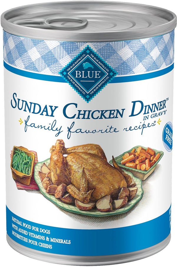 Blue Buffalo Family Favorite Grain-Free Recipes Sunday Chicken Dinner Wet Dog Food Can