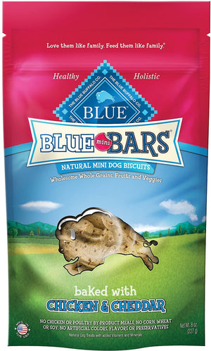 Blue Buffalo Blue Mini Bars Chicken & Cheddar Natural Mini Dog Treats, 8-oz