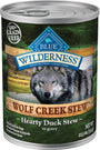 Blue Buffalo Wilderness Wolf Creek Stew Hearty Duck Stew Grain-Free Adult Wet Dog Food Can