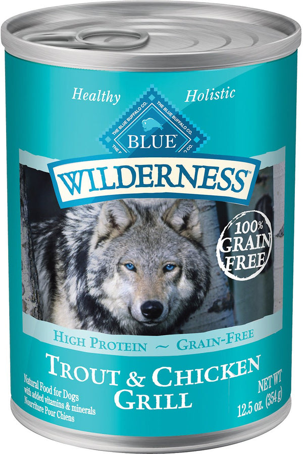 Blue Buffalo Wilderness Trout & Chicken Grill Grain-Free Wet Dog Food Can