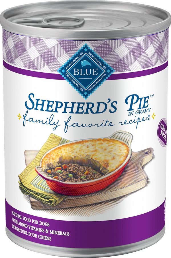 Blue Buffalo Family Favorite Grain-Free Recipes Shepherd's Pie Wet Dog Food Can