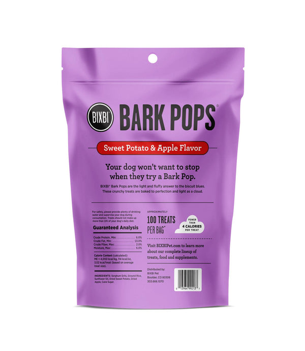 BIXBI Bark Pops Sweet Potato & Apple Flavor Dog Treats, 4-oz