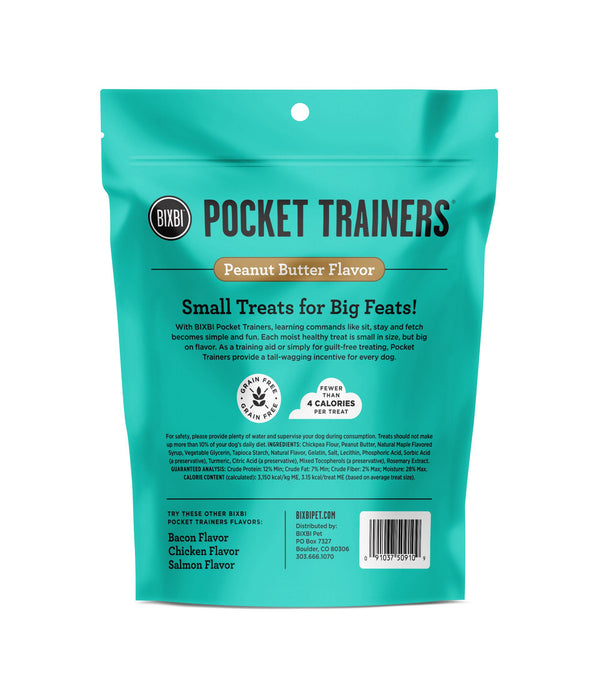 BIXBI Pocket Trainers Peanut Butter Flavor Grain-Free Dog Treats, 6-oz