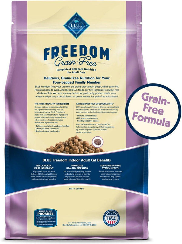 Blue Buffalo BLUE Freedom Indoor Adult Chicken Grain-Free Dry Cat Food