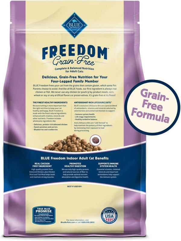 Blue Buffalo BLUE Freedom Indoor Adult Chicken Grain-Free Dry Cat Food