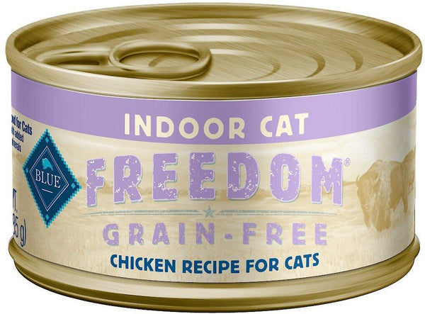 Blue Buffalo BLUE Freedom Indoor Recette Poulet pour chats adultes Sans céréales Pâtée en boîte