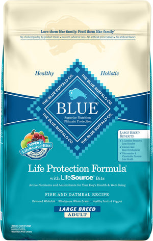 Blue Buffalo Life Protection Formula Large Breed Adult Fish & Oatmeal Recipe Dry Dog Food, 30-lb