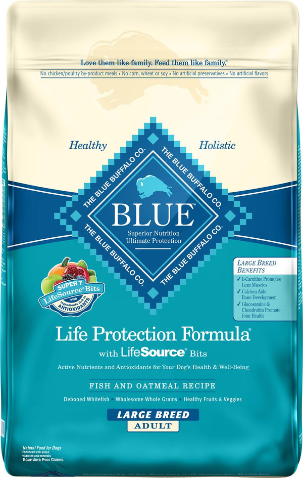 Blue Buffalo Life Protection Formula Large Breed Adult Fish & Oatmeal Recipe Dry Dog Food, 30-lb