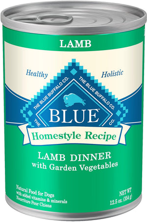 Blue Buffalo Recette maison Dîner d'agneau aux légumes du jardin, nourriture humide pour chiens en boîte
