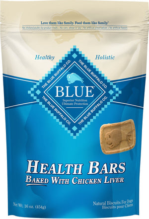 Blue Buffalo Health Bars Baked with Chicken Liver Dog Treats, 16-oz