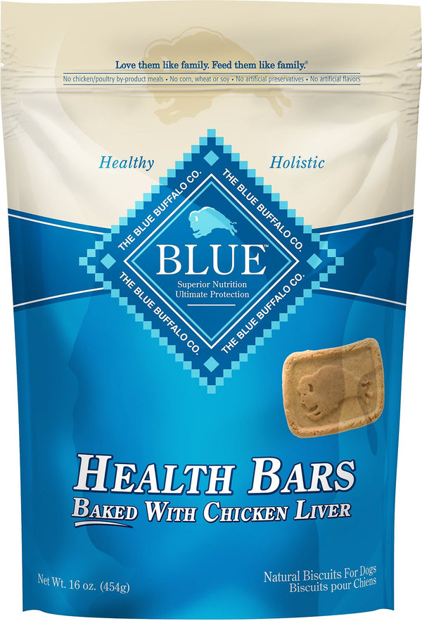 Blue Buffalo Health Bars Baked with Chicken Liver Dog Treats, 16-oz