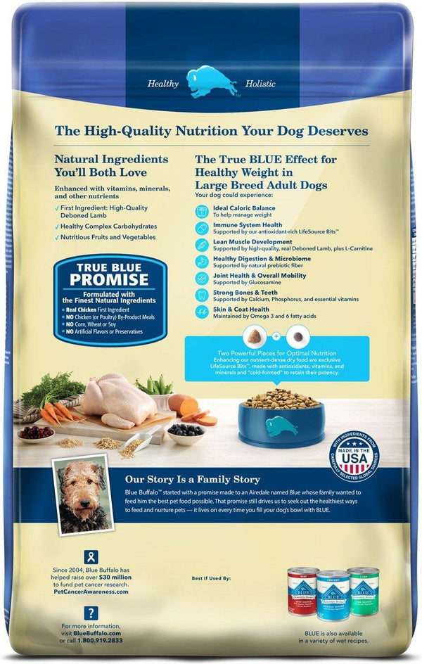 Blue Buffalo BLUE Life Protection Formula Healthy Weight Large Breed Adult Chicken & Brown Rice Dry Dog Food, 30-lb
