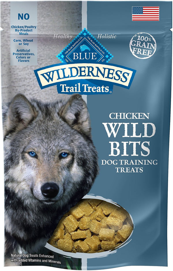 Blue Buffalo Wilderness Trail Treats Friandises d’entraînement pour chiens au poulet Wild Bits Sans céréales, 4 oz