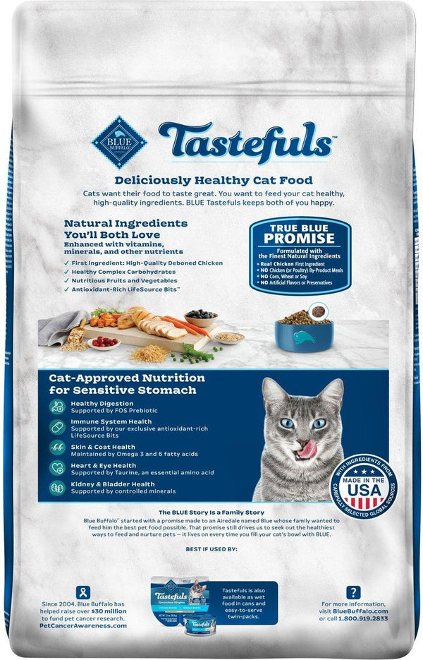 Blue Buffalo BLUE Tastefuls Sensitive Stomach Chicken & Brown Rice Adult Dry Cat Food