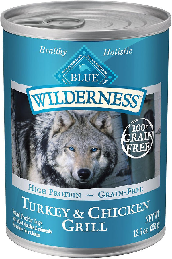 Blue Buffalo Wilderness Turkey & Chicken Grill Grain-Free Wet Dog Food Can