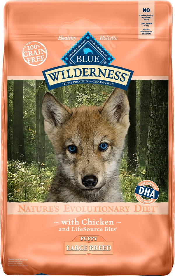 Blue Buffalo Wilderness Large Breed Puppy Chicken Recipe Grain-Free Dry Dog Food, 24-lb