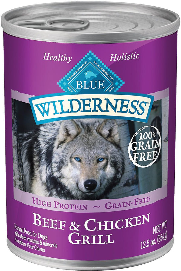 Blue Buffalo Wilderness Beef & Chicken Grill Grain-Free Wet Dog Food Can