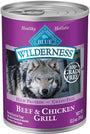 Blue Buffalo Wilderness Beef & Chicken Grill Grain-Free Wet Dog Food Can