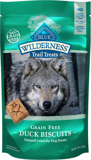 Blue Buffalo Wilderness Trail Treats Duck Biscuits Grain-Free Dog Treats, 10-oz