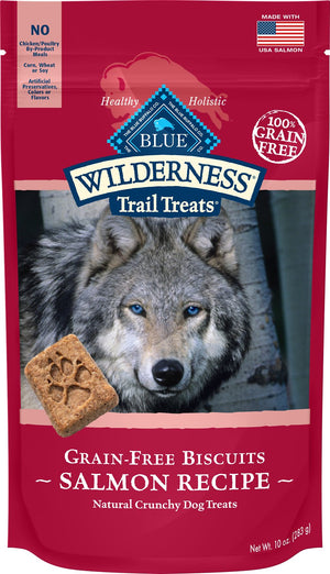 Blue Buffalo Wilderness Trail Treats Salmon Biscuits Grain-Free Dog Treats, 10-oz