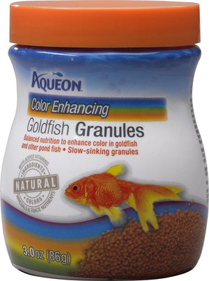 Aqueon Color Enhancing Goldfish Granules Fish Food, 3-oz jar
