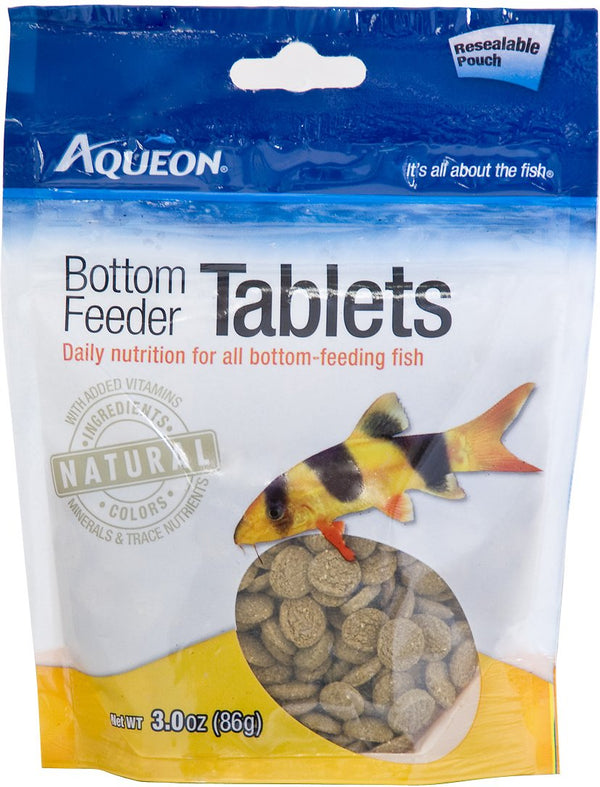 Aqueon Tablets Bottom Feeder Fish Food, 3-oz