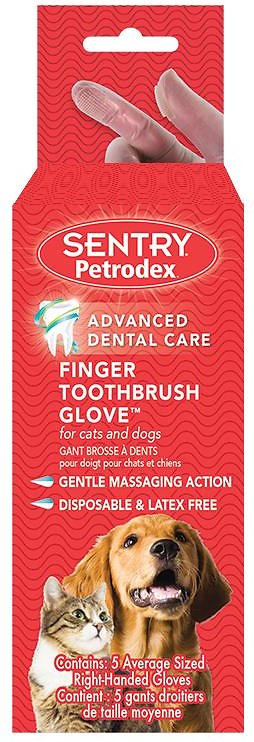Sentry Petrodex Dog & Cat Finger Toothbrush Glove, 5-count