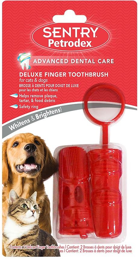 Brosse à dents deluxe Sentry Petrodex à doigt pour chiens et chats
