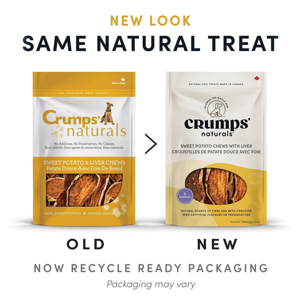 Crumps' Naturals Sweet Potato Chews with Liver Dog Treats