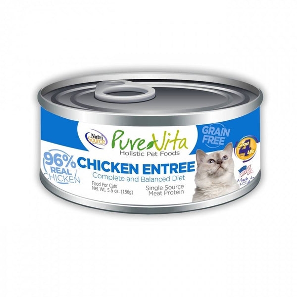 Nourriture en conserve pour chats PureVita sans grains 96 % de vrai poulet
