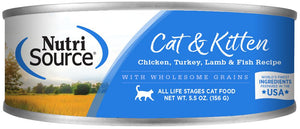 NutriSource Kitten Chicken, Turkey, Lamb and Fish Canned Cat Food